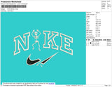 Nike Skull Embroidery File 8 Size