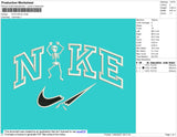 Nike Skull Embroidery File 8 Size