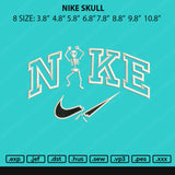 Nike Skull Embroidery File 8 Size