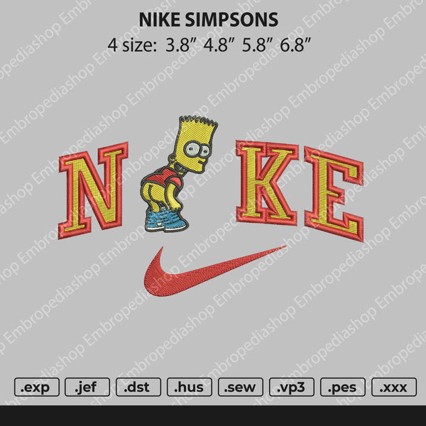 Nike Simpson Embroidery File 4 size