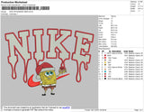 Nike Spongebob Xmas Embroidery File 4 size