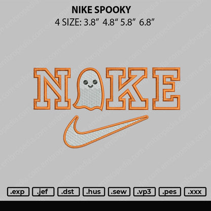 Nike Spooky Embroidery File 4 size