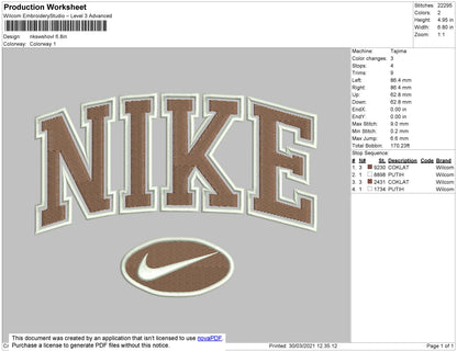 Nike Oval Embroidery File 4 size