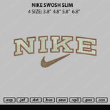 Nike Swoosh Slim Embroidery File 4 size