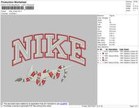 Nike Swoosh Snake Embroidery File 4 size