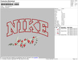 Nike Swoosh Snake Embroidery File 4 size