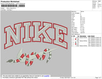 Nike Swoosh Snake Embroidery File 4 size