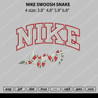 Nike Swoosh Snake Embroidery File 4 size