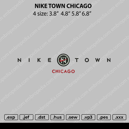 Nike Town Chicago Embroidery File 4 size