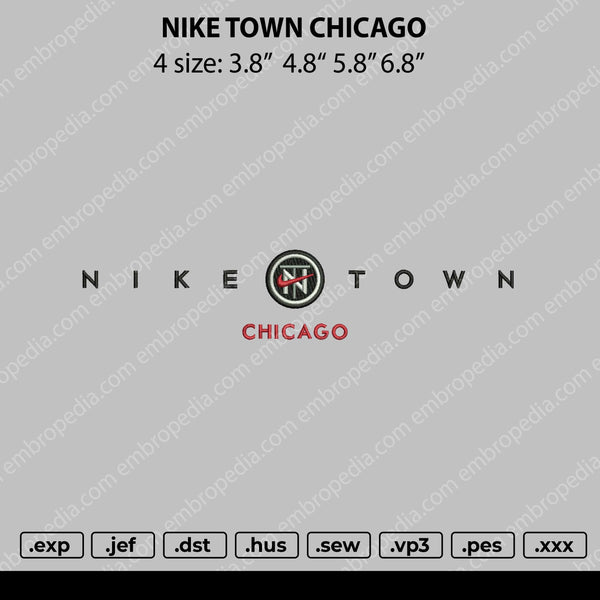 Nike Town Chicago Embroidery File 4 size