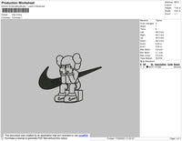Nike Kaws Cry Embroidery File 4 size