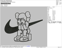 Nike Kaws Cry Embroidery File 4 size