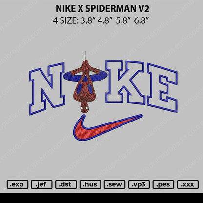 Nike X Spiderman V2 Embroidery File 4 size