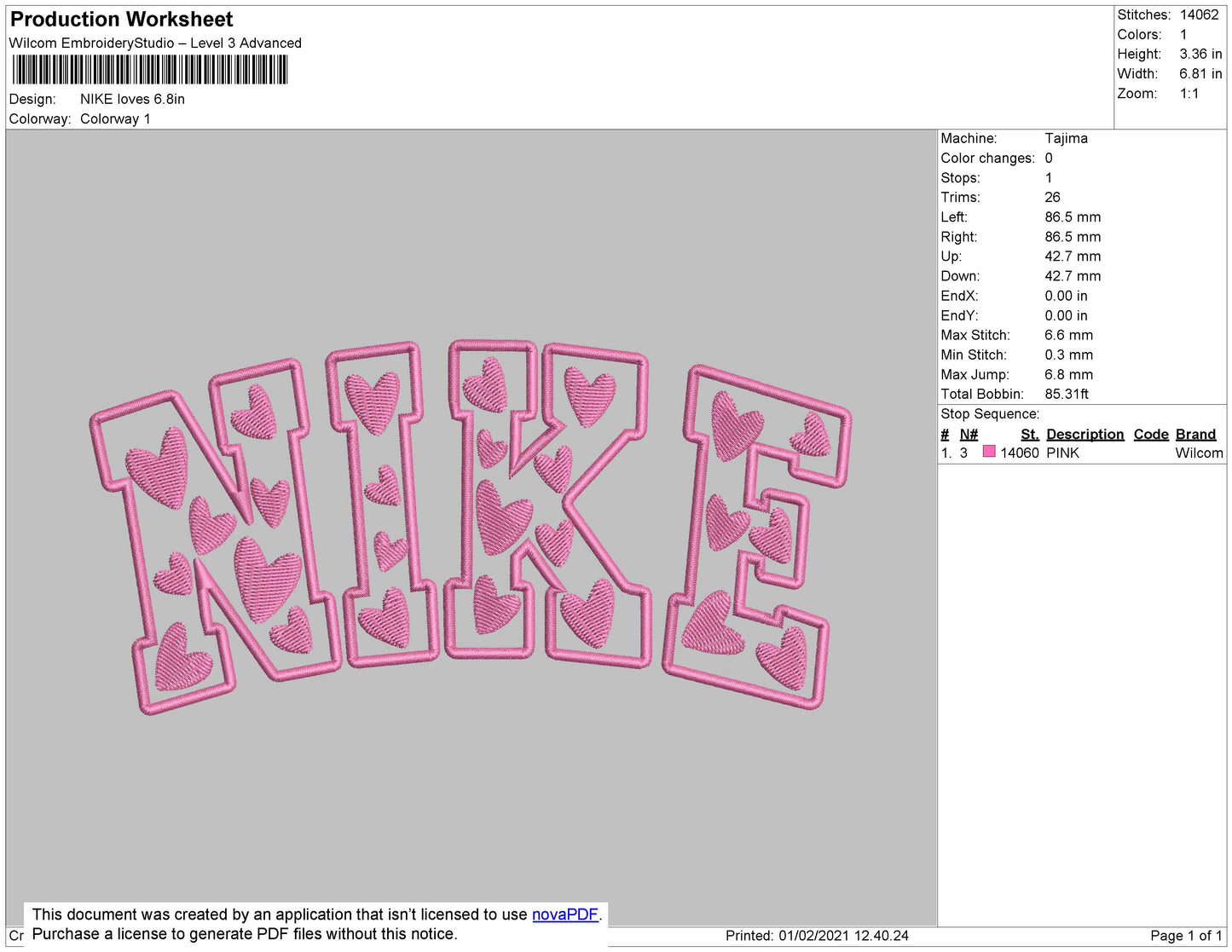 Nike Love pattern v2