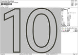 No 10 Embroidery File 6 sizes