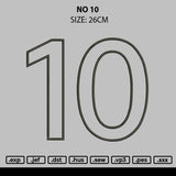 No 10 Embroidery File 6 sizes