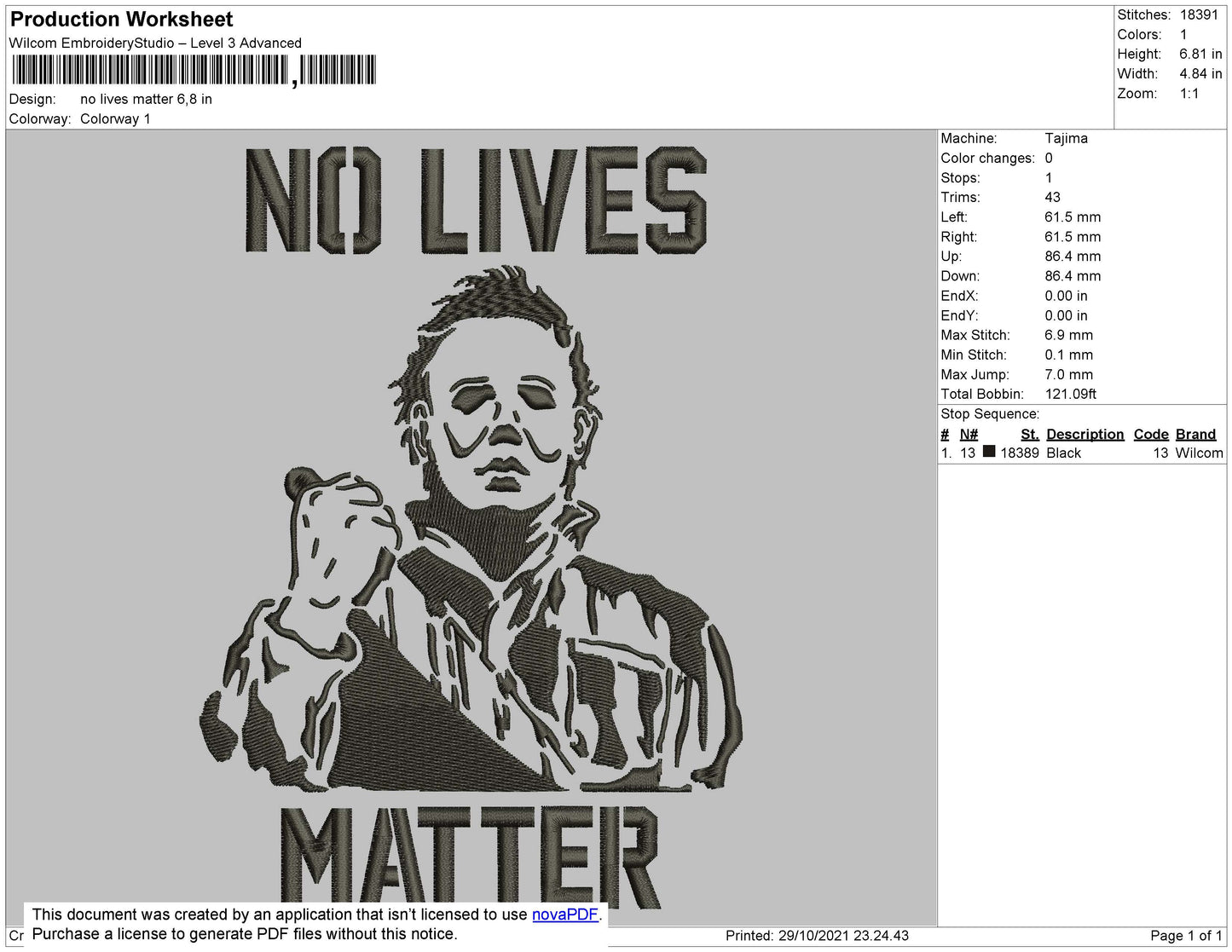 No Lives Matter Embroidery File 4 size