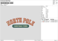 North Pole Embroidery File 6 sizes