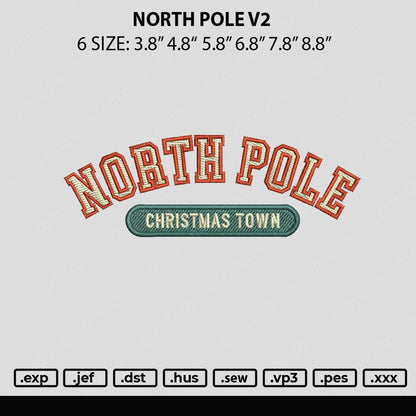 North Pole Embroidery File 6 sizes