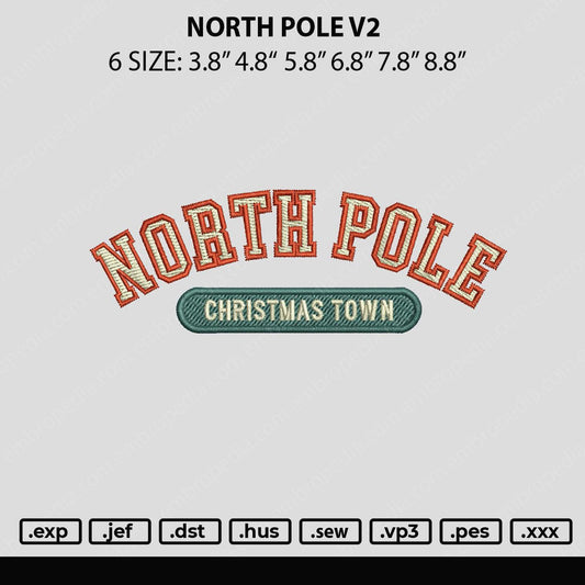 North Pole Embroidery File 6 sizes