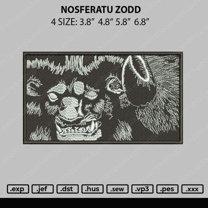 Nosferatu Zodd Embroidery File 4 size