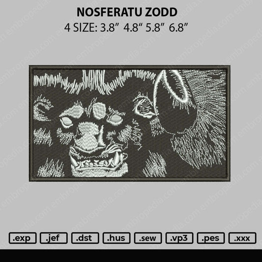Nosferatu Zodd Embroidery File 4 size