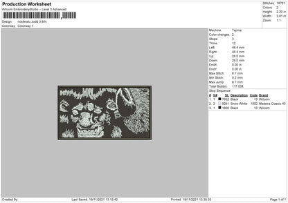 Nosferatu Zodd Embroidery File 4 size