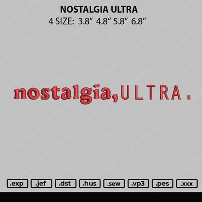 Nostalgia Ultra Embroidery File 4 size