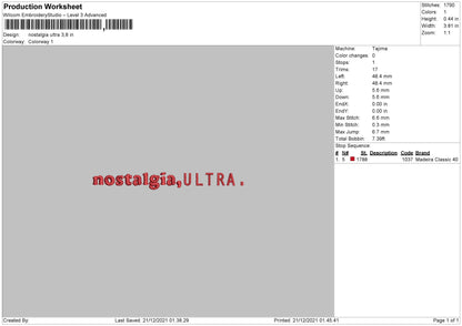 Nostalgia Ultra Embroidery File 4 size