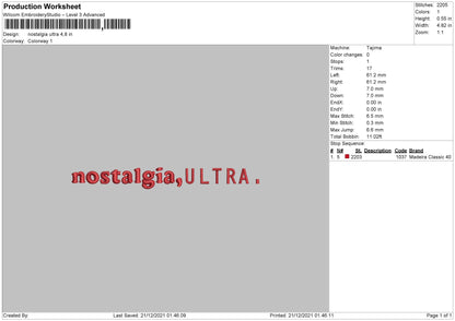 Nostalgia Ultra Embroidery File 4 size