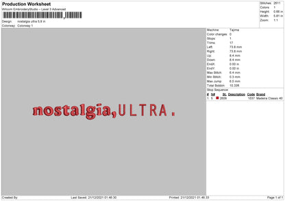 Nostalgia Ultra Embroidery File 4 size