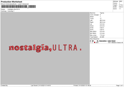 Nostalgia Ultra Embroidery File 4 size