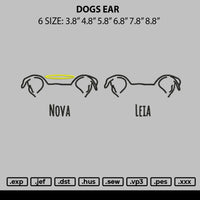 Dogs Ear Embroidery File 6 sizes