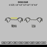 Dogs Ear Embroidery File 6 sizes