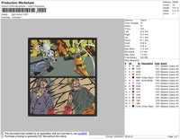 Naruto Fight Embroidery File 4 size