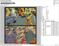 Naruto Fight Embroidery File 4 size