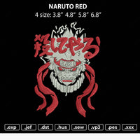 Naruto Red Embroidery File 4 size