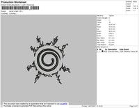 Naruto Shield Embroidery File 4 size