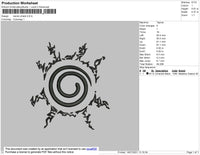 Naruto Shield Embroidery File 4 size