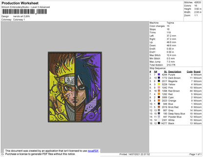 Narutosasuke Embroidery File 4 size