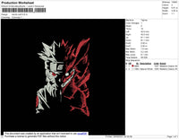 Naruto Wolf Embroidery File 8 size