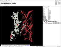 Naruto Wolf Embroidery File 8 size