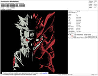 Naruto Wolf Embroidery File 8 size