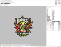 Naruto Ramen Embroidery File 4 size