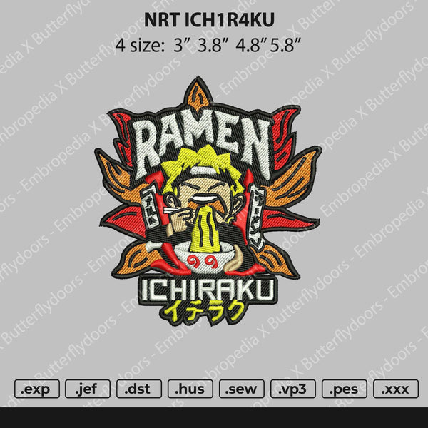 Naruto Ramen Embroidery File 4 size