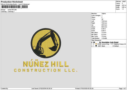 Nuneztext Embroidery File 6 sizes