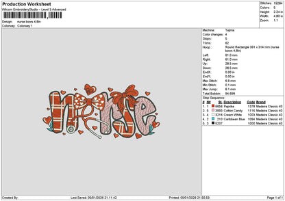 Nursetext 0501 Embroidery 3 Files