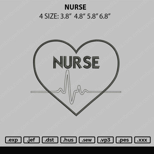 Nurse Embroidery File 4 size