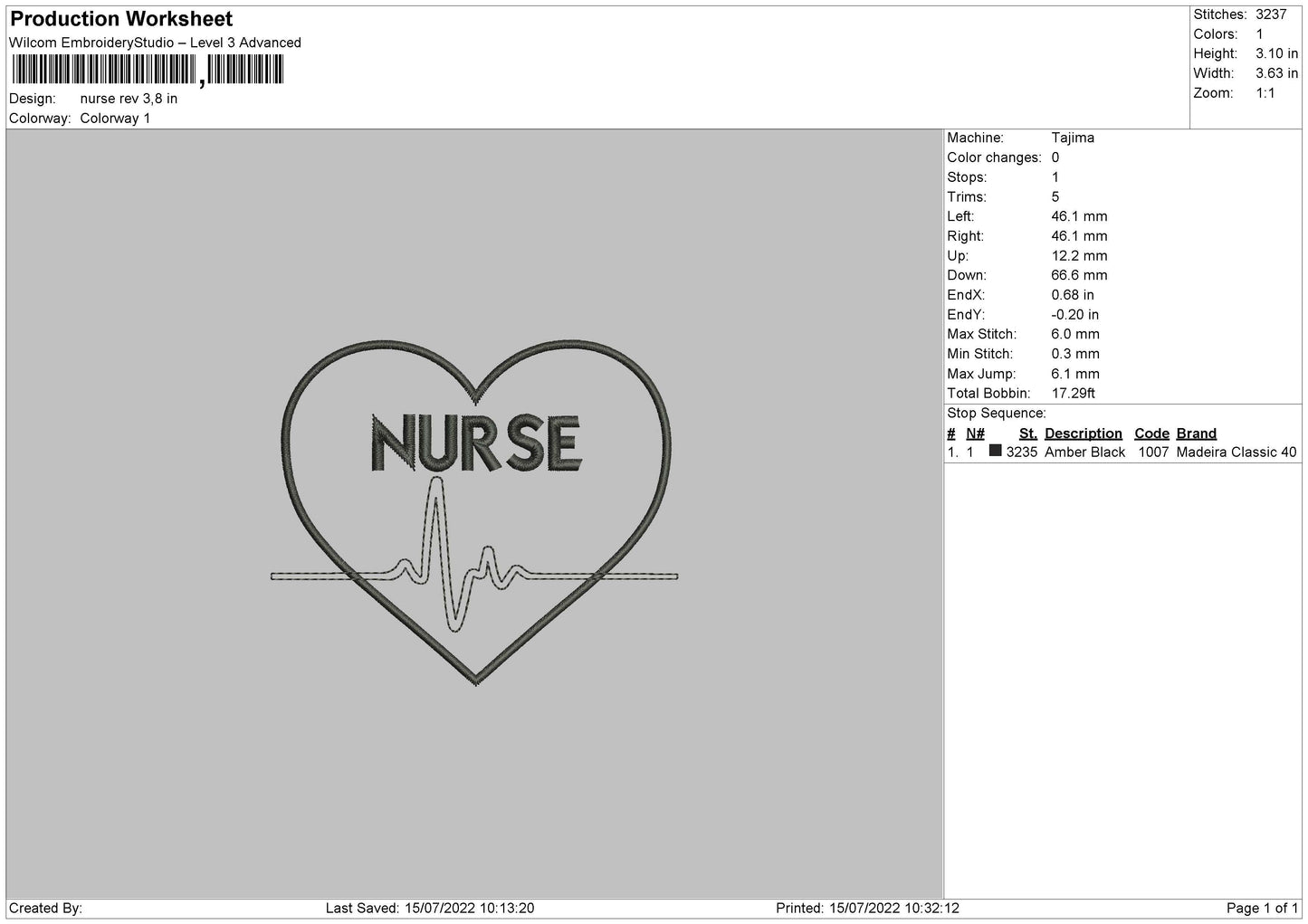 Nurse Embroidery File 4 size