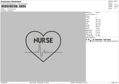 Nurse Embroidery File 4 size